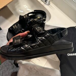Chanel Dad Sandal Size 40 Black